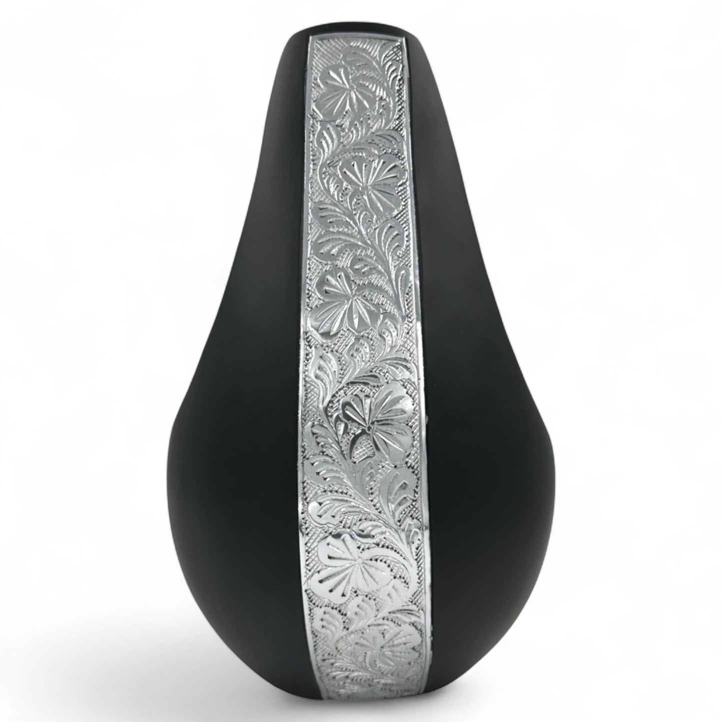 Elegant Black Teardrop Cremation Urn for Human Ashes – Personalized Adult Urn with Matte Finish for Funeral, Memorial, or Burial