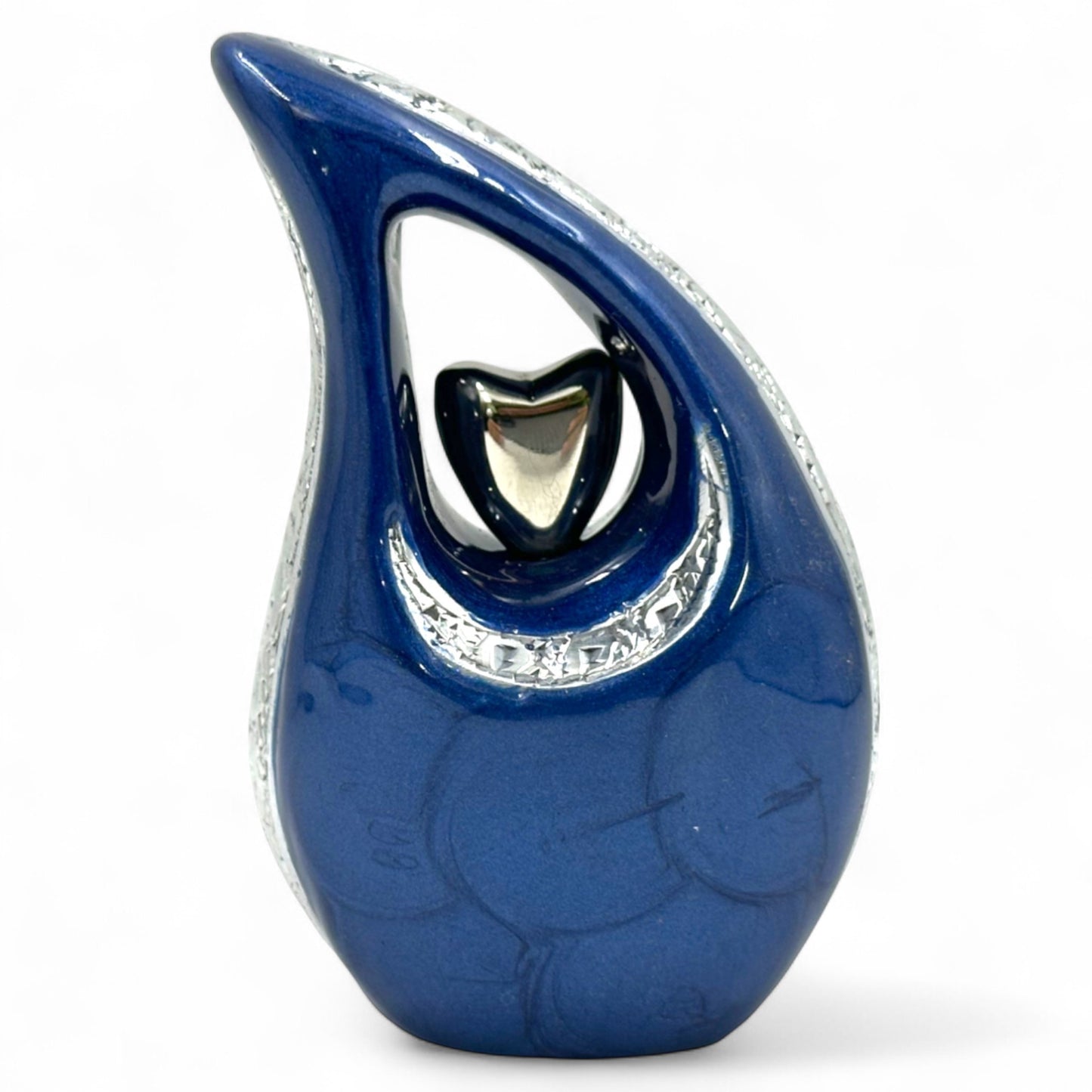 Blue Teardrop Keepsake Urn – Mini Urn for Ashes – Small Sharing Urn for Family