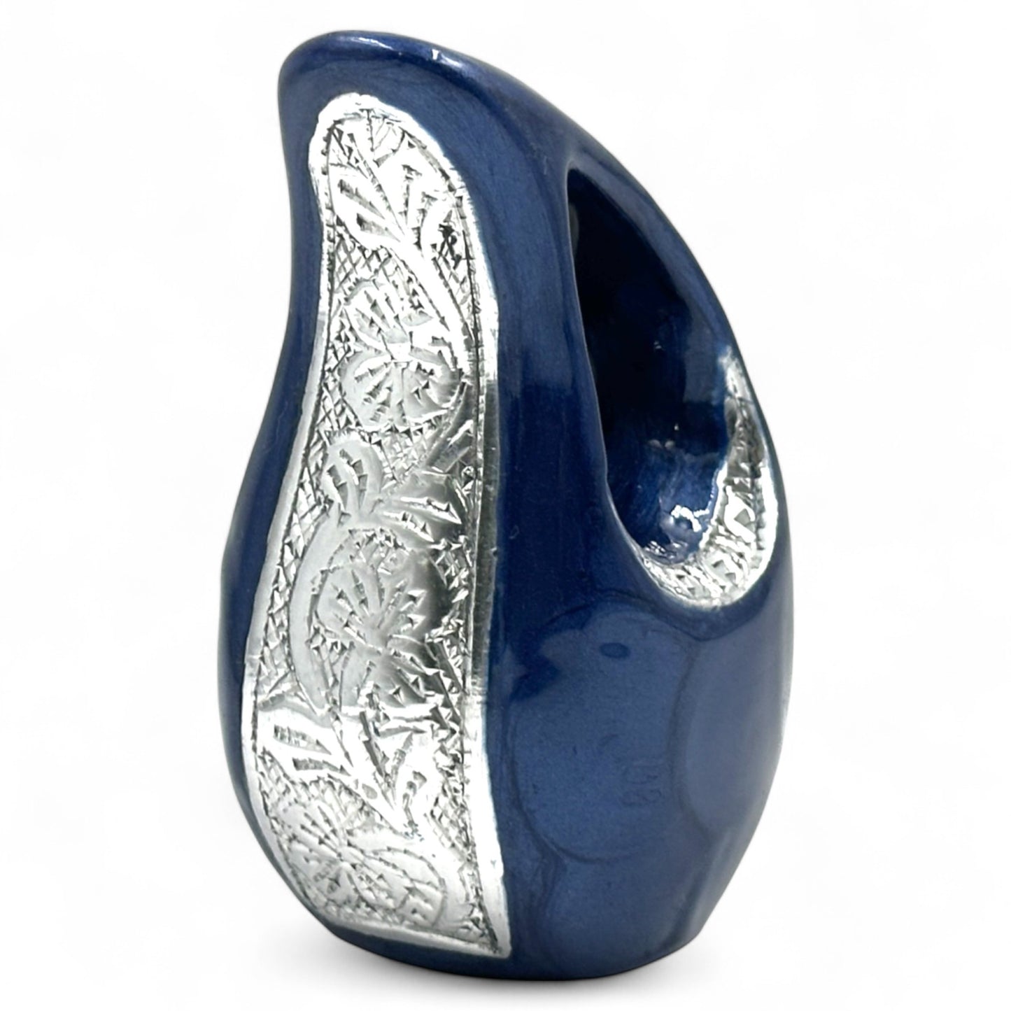 Blue Teardrop Keepsake Urn – Mini Urn for Ashes – Small Sharing Urn for Family