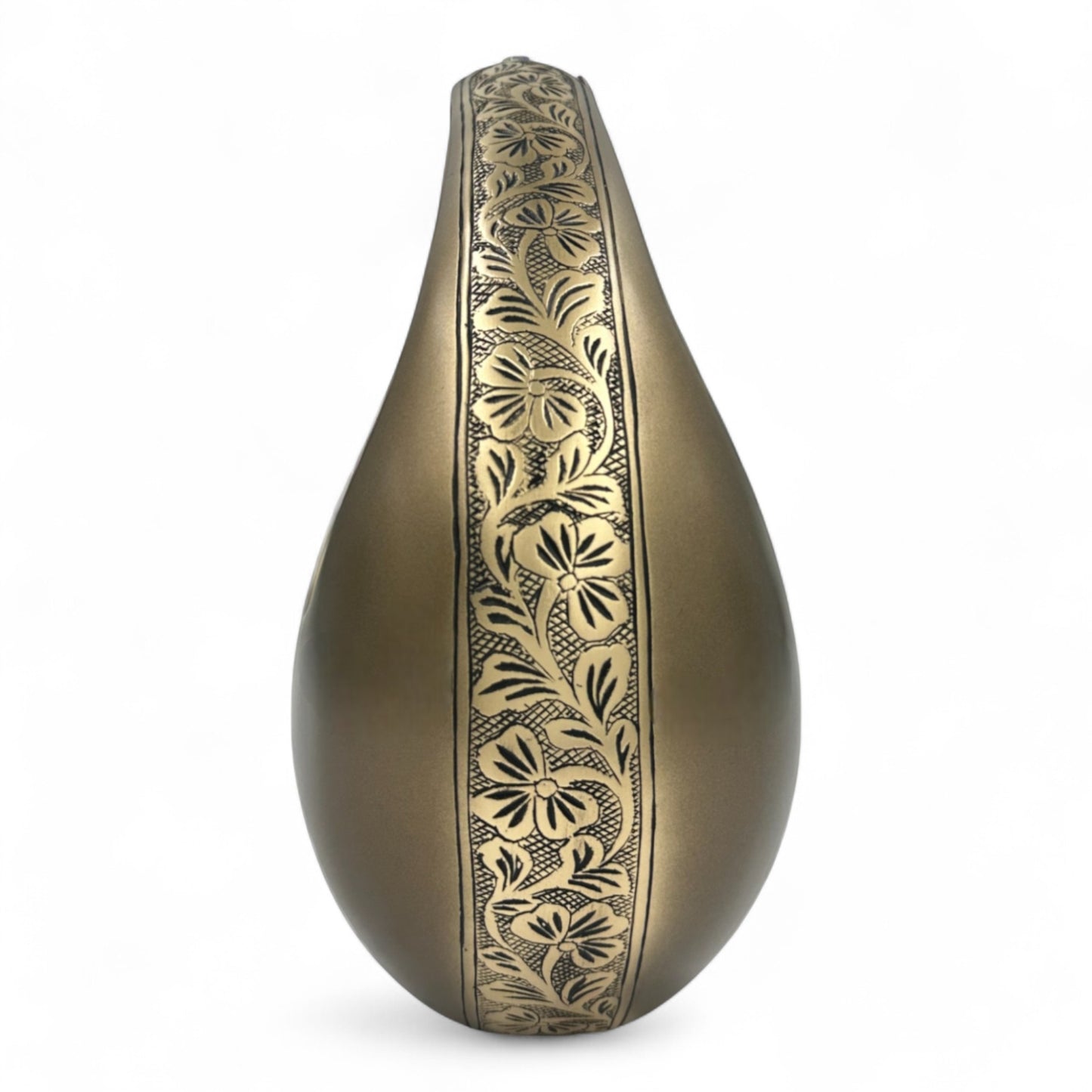 Brown Teardrop Cremation Urn with Heart – Engraved Personalized Urn for Human Ashes – Adult Memorial & Funeral Urn – Elegant Keepsake Urn
