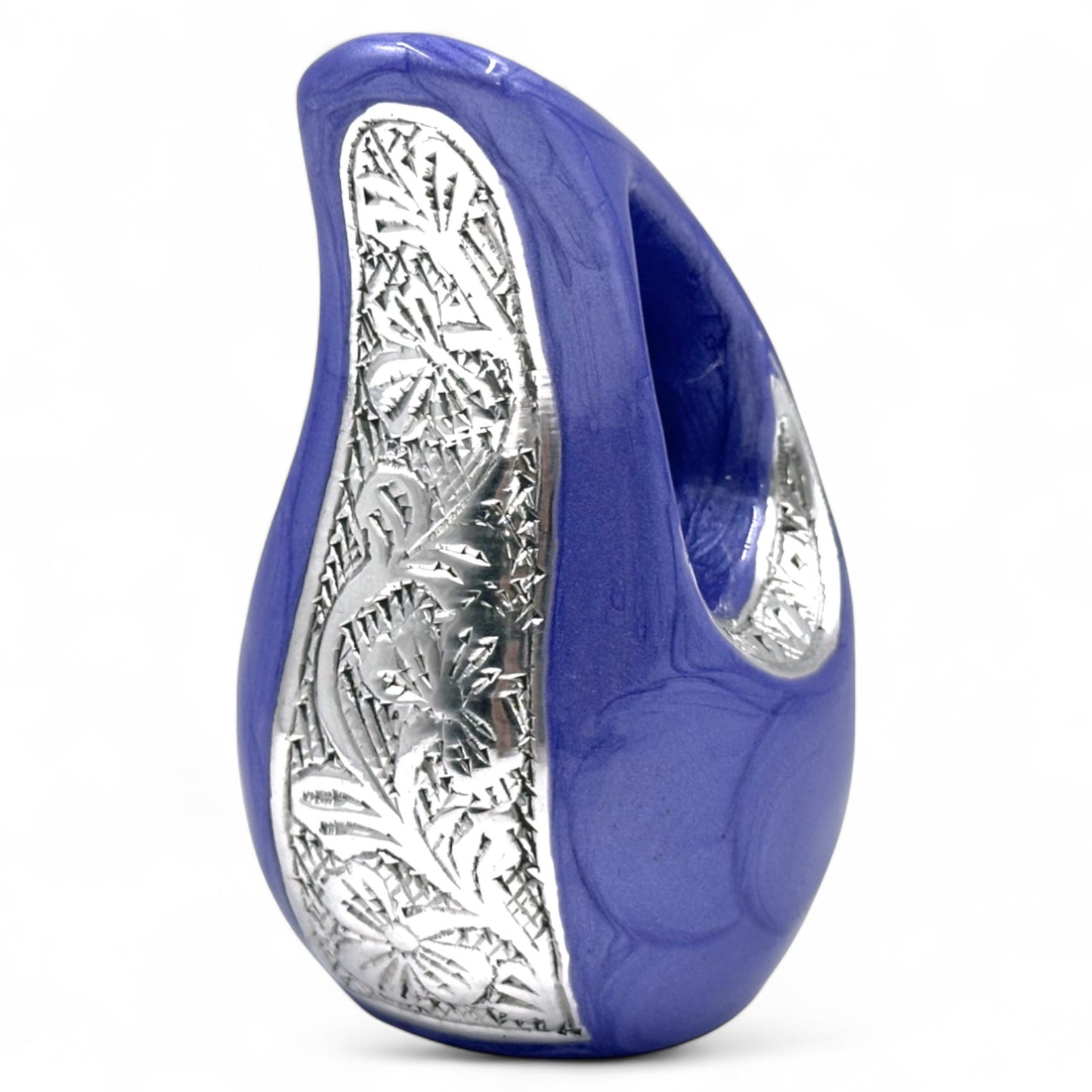Purple Teardrop Keepsake Urn – Small Mini Urn for Ashes – Perfect for Sharing with Family