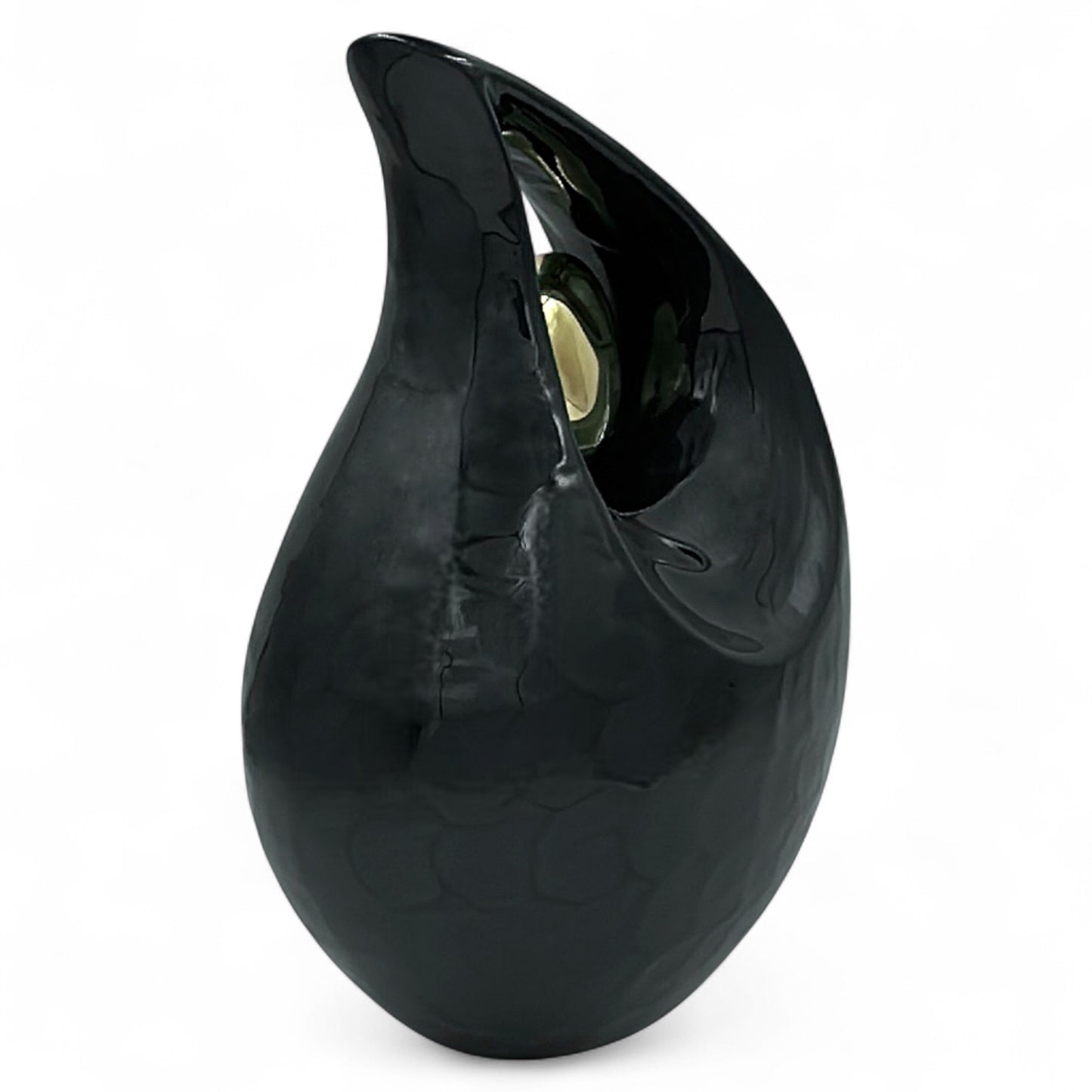 Black Cremation Urn for Adult Human Ashes – Personalized Memorial Urn with Velvet Bag – Elegant Funeral Urn for Men