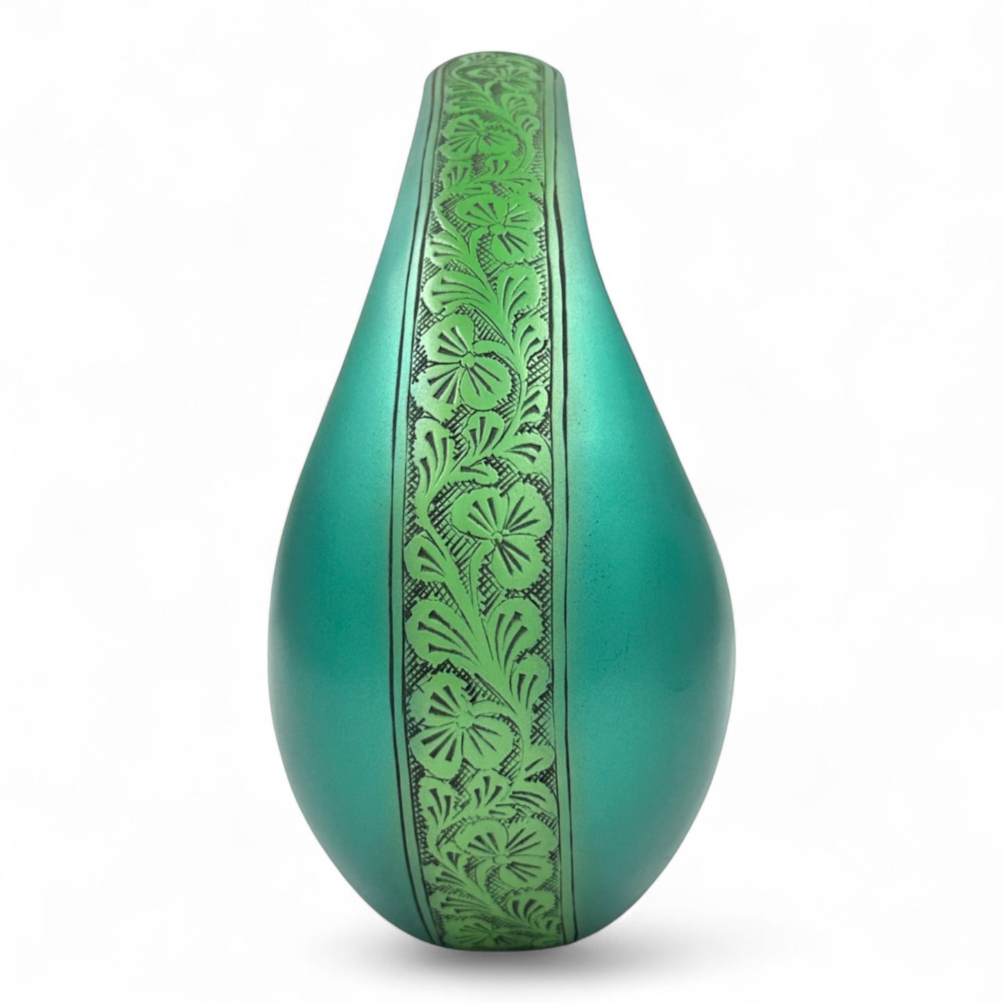 Green Teardrop Cremation Urn with Heart – Engraved Adult Urn for Human Ashes – Personalized Memorial & Funeral Keepsake Urn with Velvet Bag
