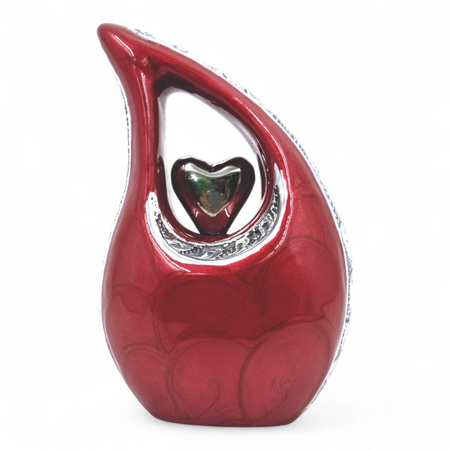 Red Teardrop Keepsake Urn – Small Mini Urn for Ashes – Perfect for Sharing with Family