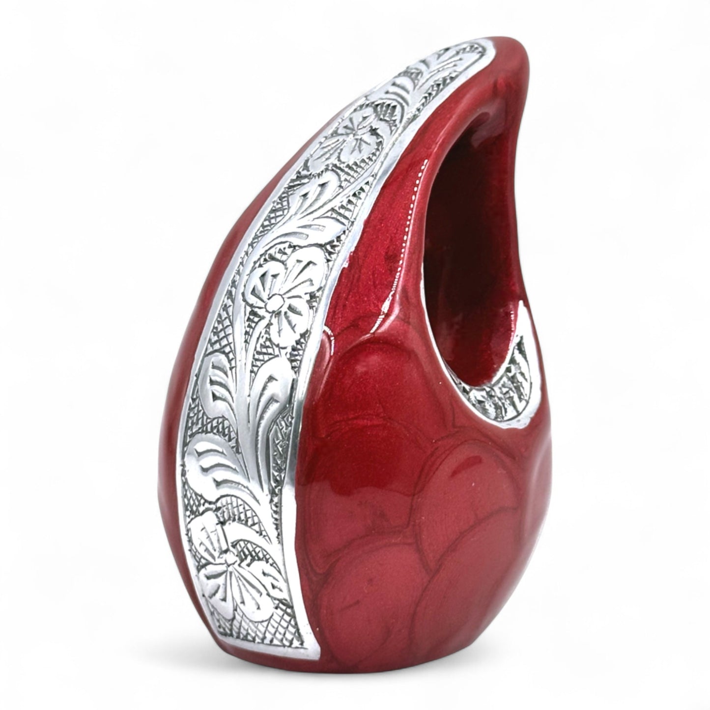 Red Teardrop Keepsake Urn – Small Mini Urn for Ashes – Perfect for Sharing with Family