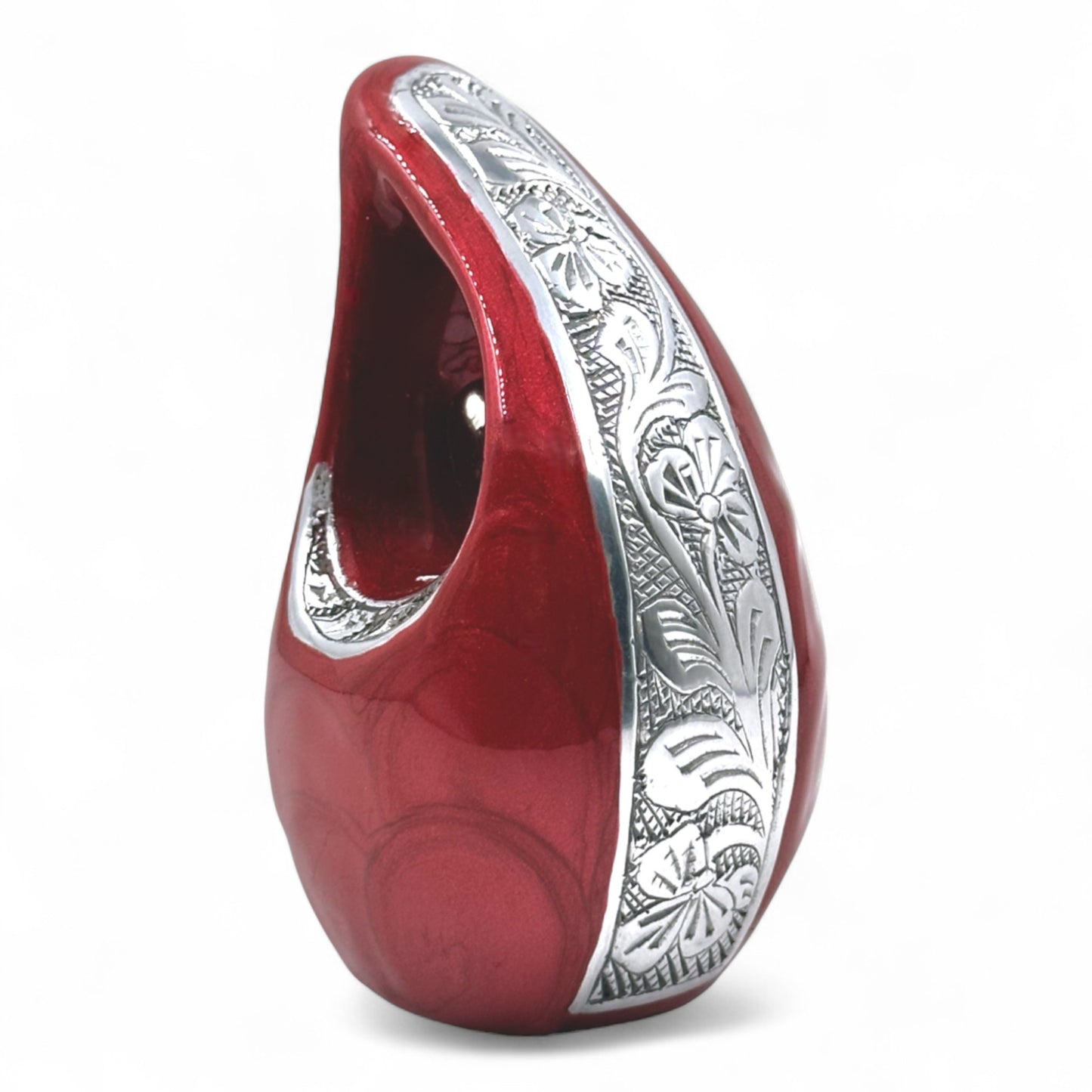 Red Teardrop Keepsake Urn – Small Mini Urn for Ashes – Perfect for Sharing with Family