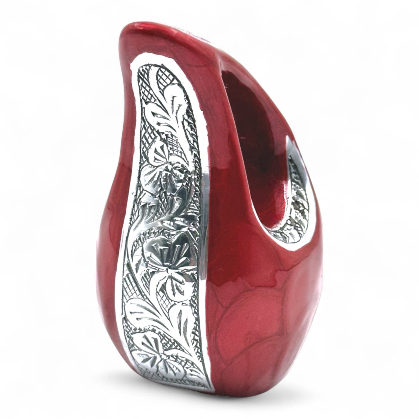 Red Teardrop Keepsake Urn – Small Mini Urn for Ashes – Perfect for Sharing with Family
