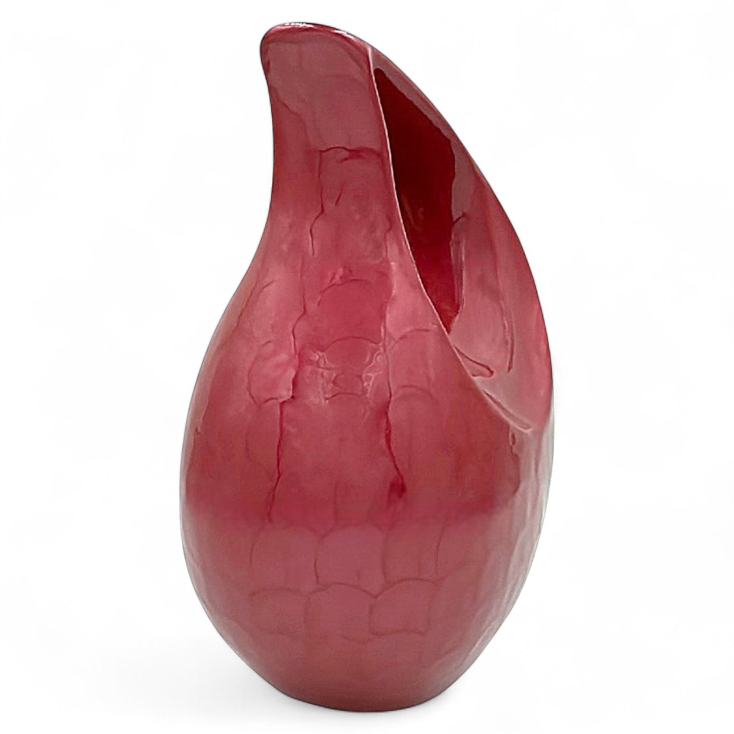 Red Teardrop Cremation Urn with Gold Heart – Hand Engraved Memorial Urn – Personalized Adult Funeral Urn for Human Ashes