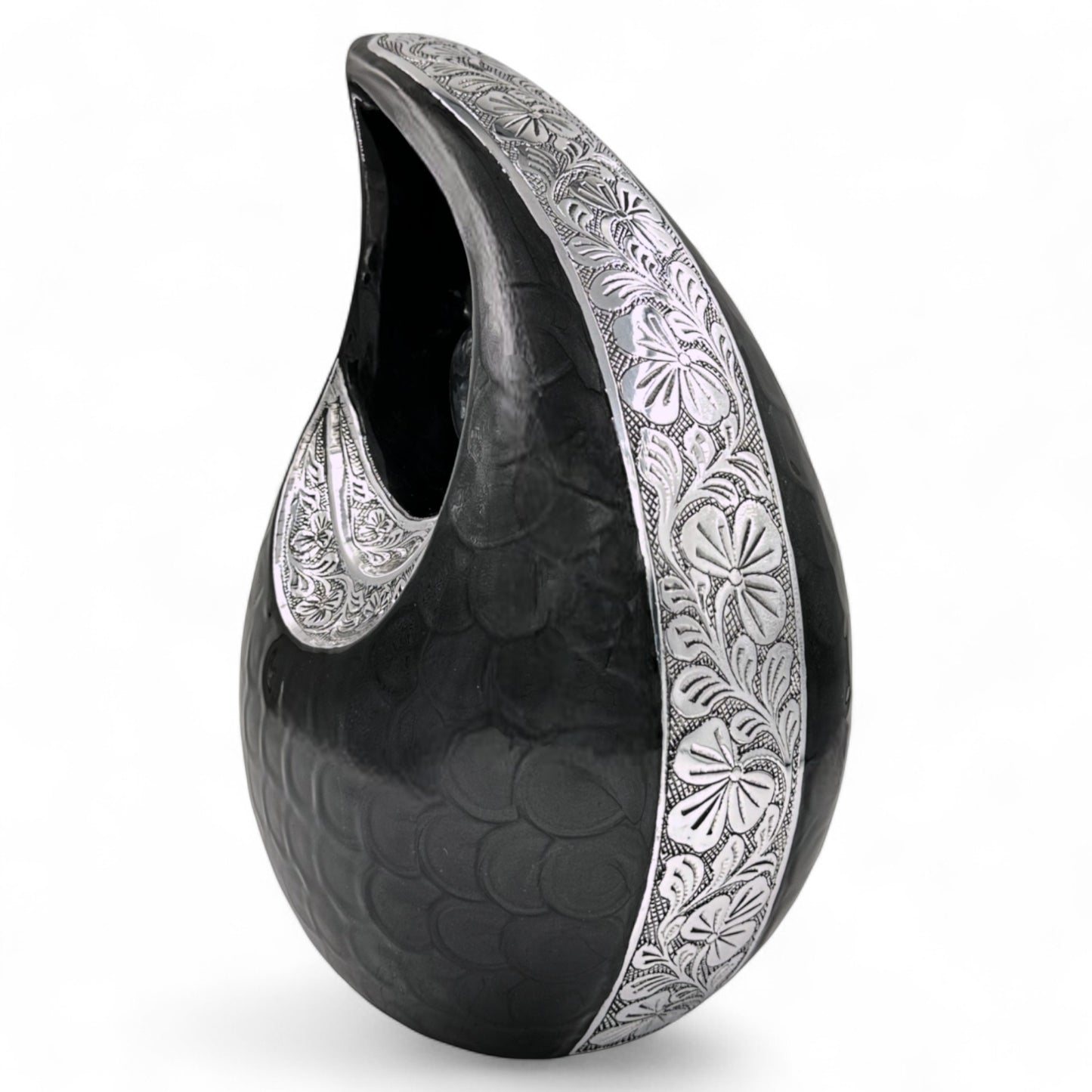 Black Adult Cremation Urn – 220 Cubic Inches – Memorial & Funeral Urn for Human Ashes