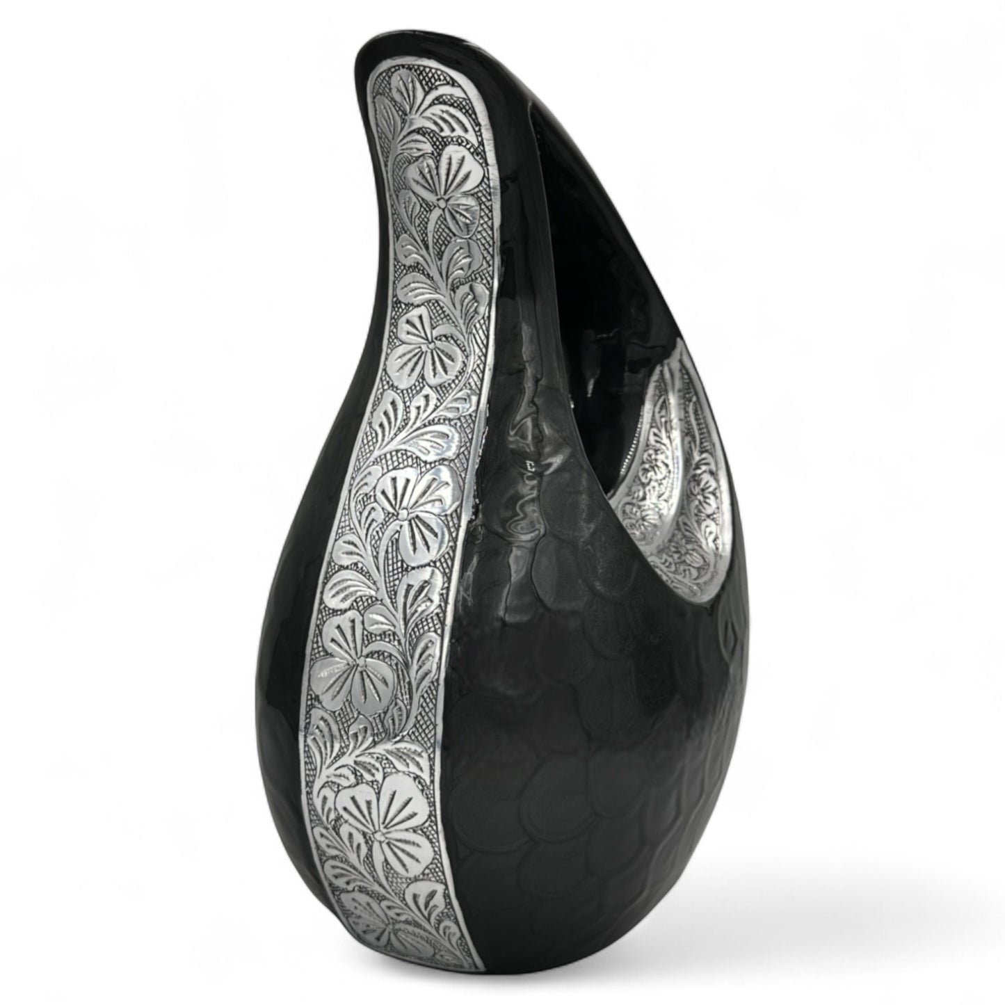 Black Adult Cremation Urn – 220 Cubic Inches – Memorial & Funeral Urn for Human Ashes