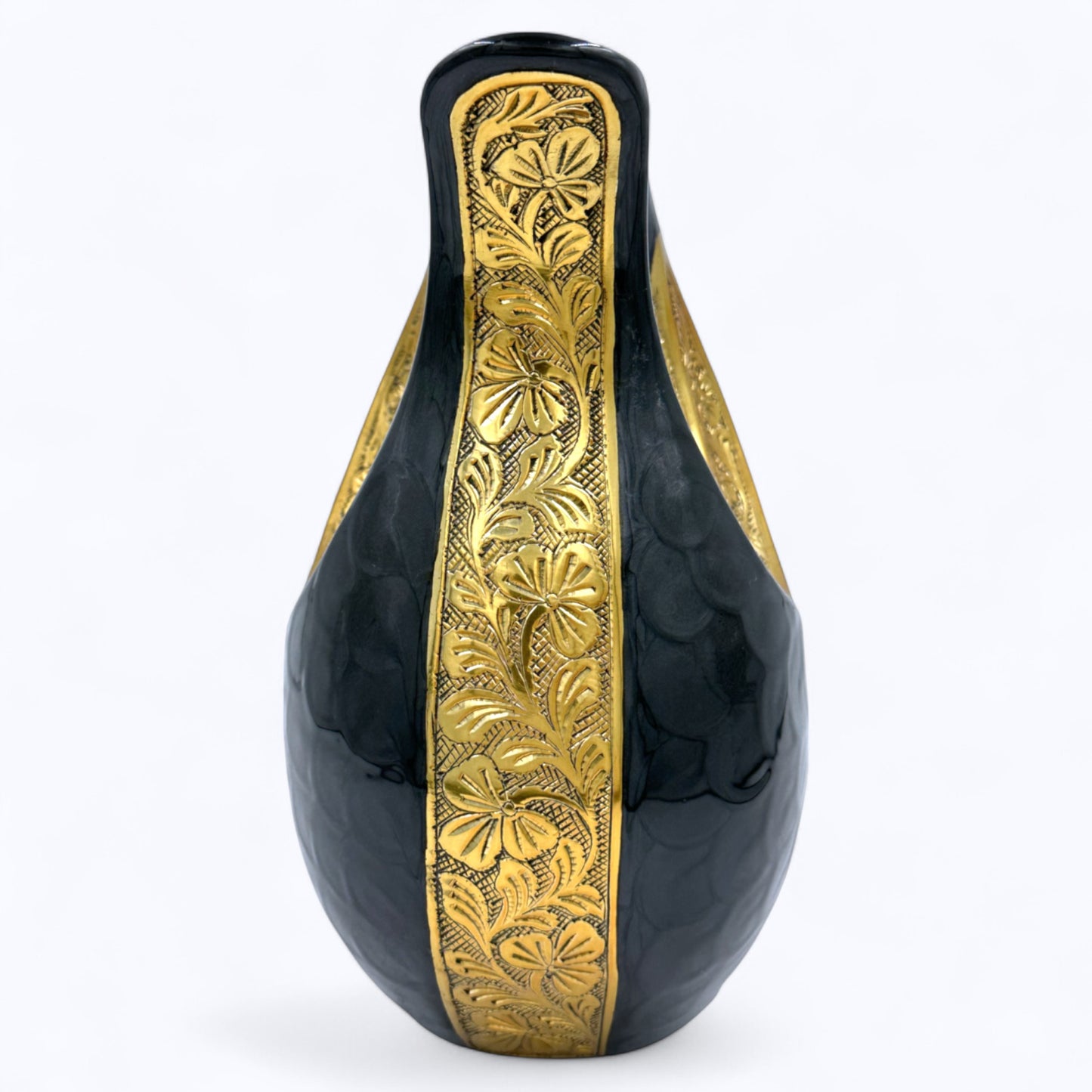 Black Adult Teardrop Cremation Urn – Personalized Funeral Urn with Velvet Bag for Human Ashes