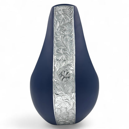 Personalized Blue Teardrop Cremation Urn for Ashes – Matte Finish Adult Memorial Urn