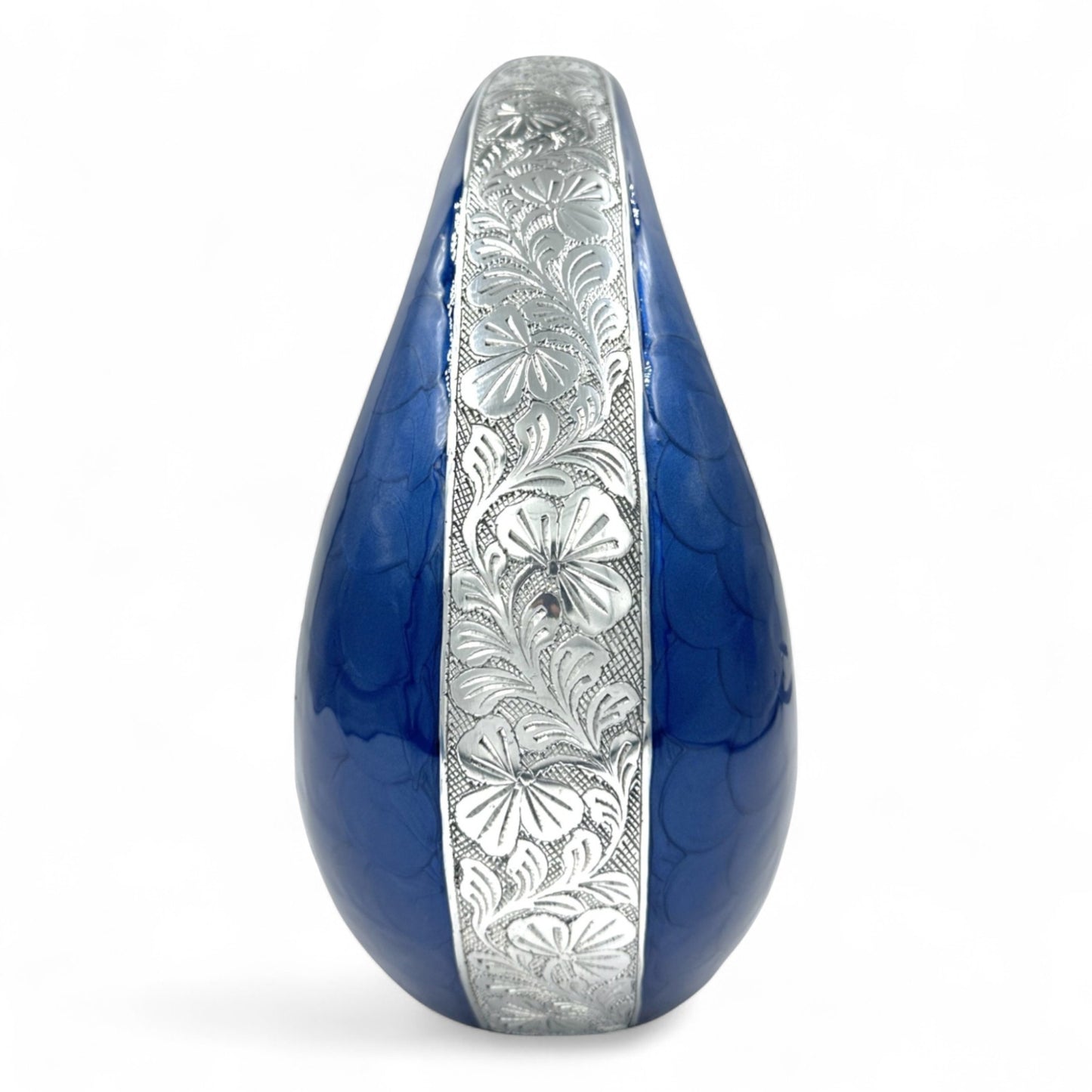 Blue Teardrop Cremation Urn – Personalized Large Adult Urn for Human Ashes – Decorative Memorial Urn