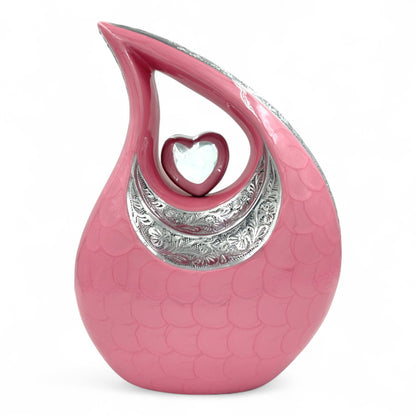Pink Cremation Urn – Personalized Adult Urn for Human Ashes – Memorial Urn for Mother, Wife, Sister, Daughter