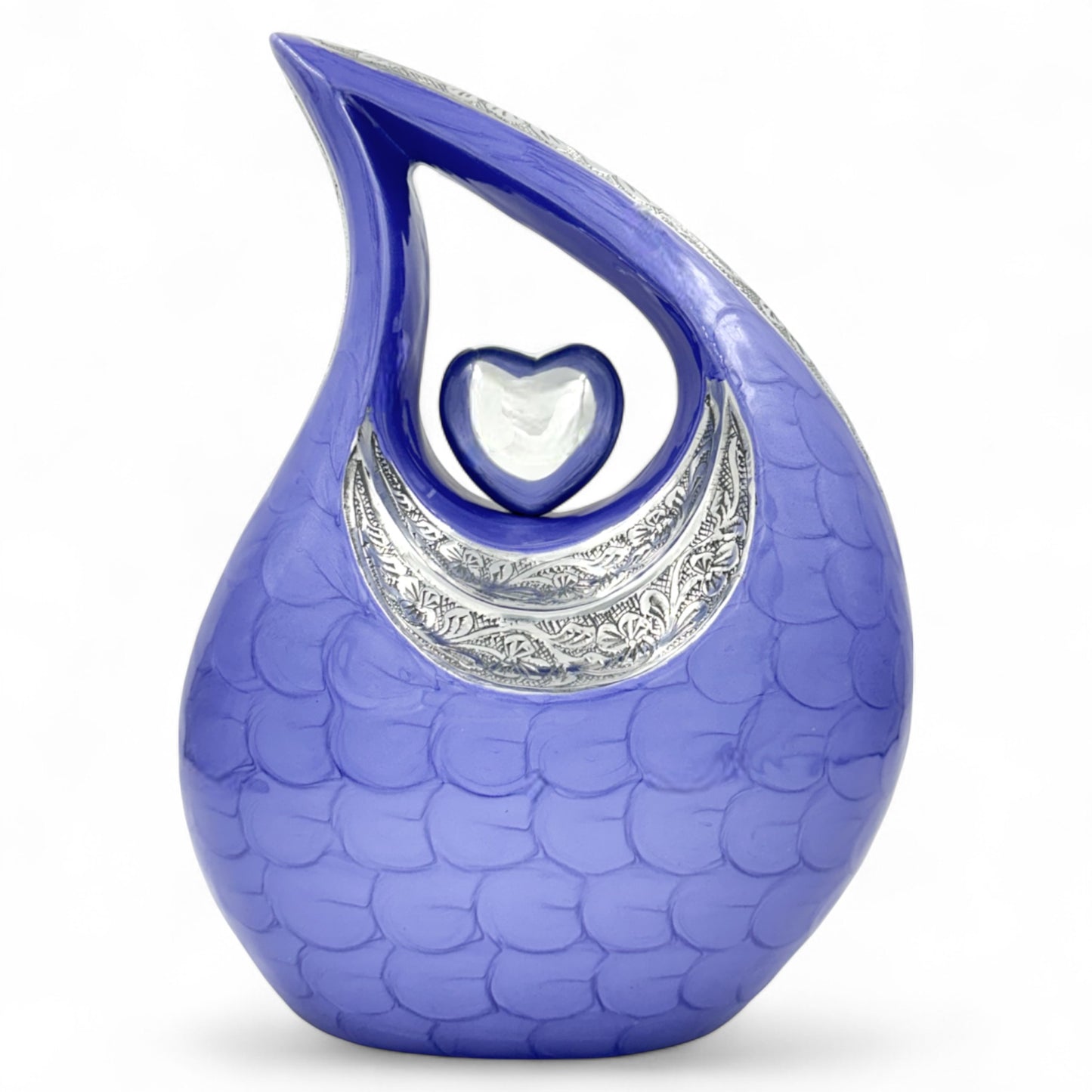 Purple Cremation Urn for Adults – Personalized Human Ashes Urn with Velvet Bag – Elegant Memorial Urn