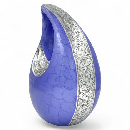 Purple Cremation Urn for Adults – Personalized Human Ashes Urn with Velvet Bag – Elegant Memorial Urn