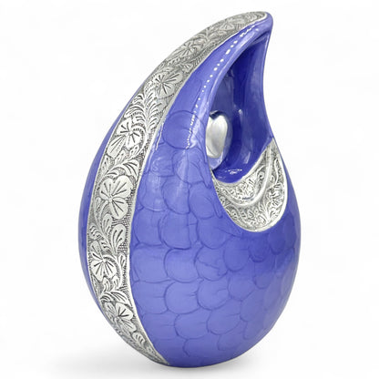 Purple Cremation Urn for Adults – Personalized Human Ashes Urn with Velvet Bag – Elegant Memorial Urn
