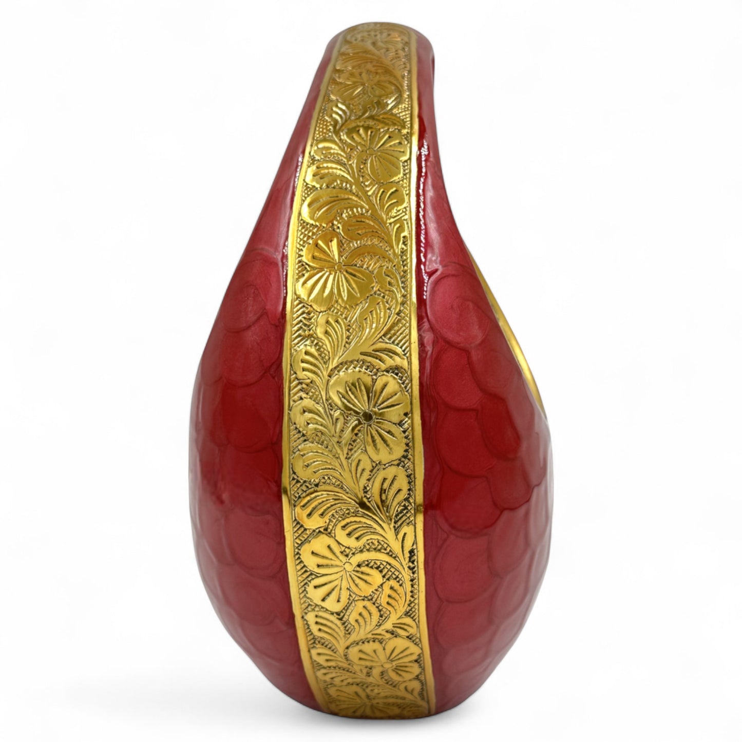 Red Teardrop Cremation Urn with Gold Heart – Personalized Memorial Urn for Adult Ashes – Engraved Funeral Urn – Elegant Keepsake