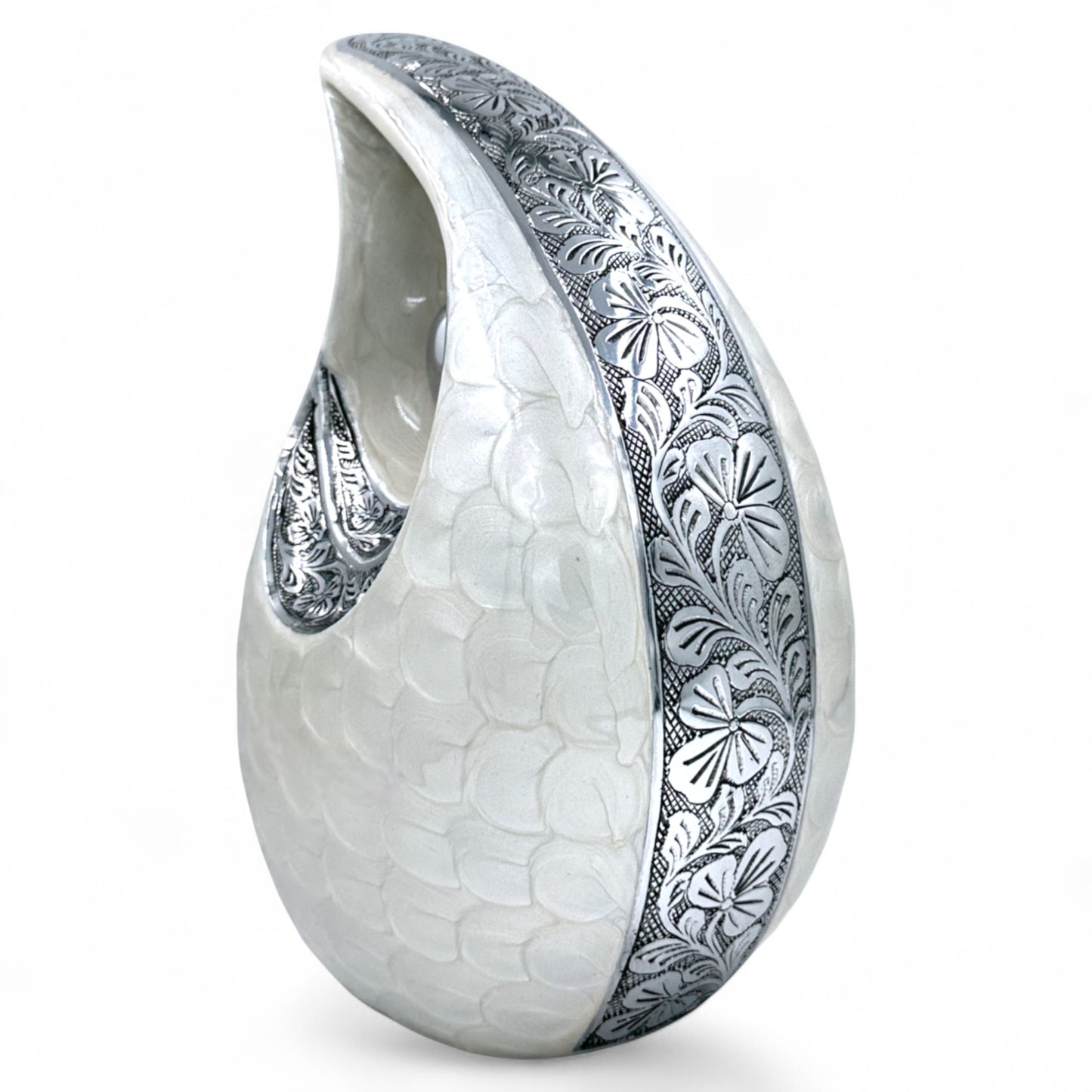 White Cremation Urn – Personalized Adult Urn for Human Ashes (220 Cubic Inches) – Custom Memorial Urn