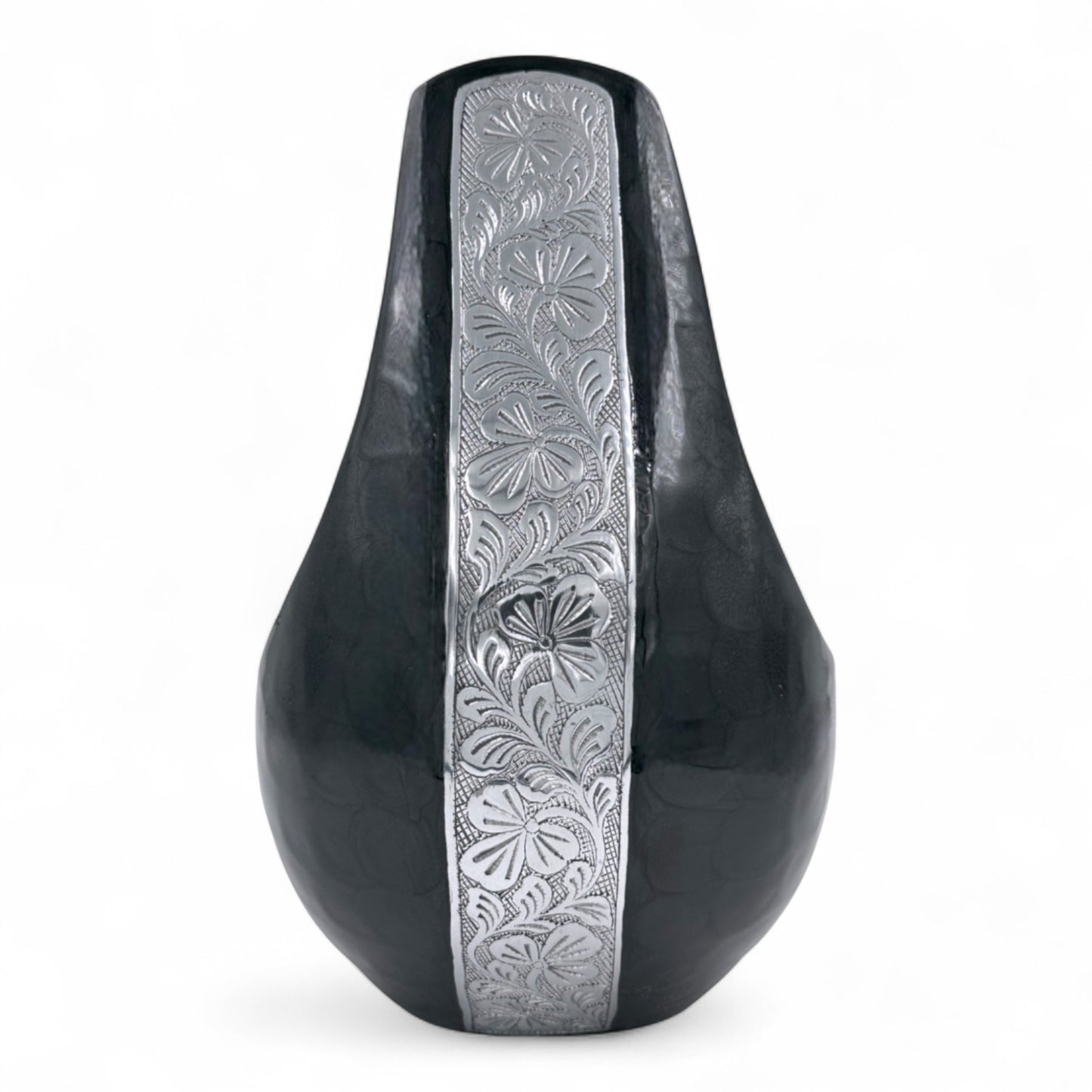 Personalized Black Teardrop Cremation Urn for Human Ashes – Adult Memorial Urn with Velvet Bag, 200 Cubic Inches
