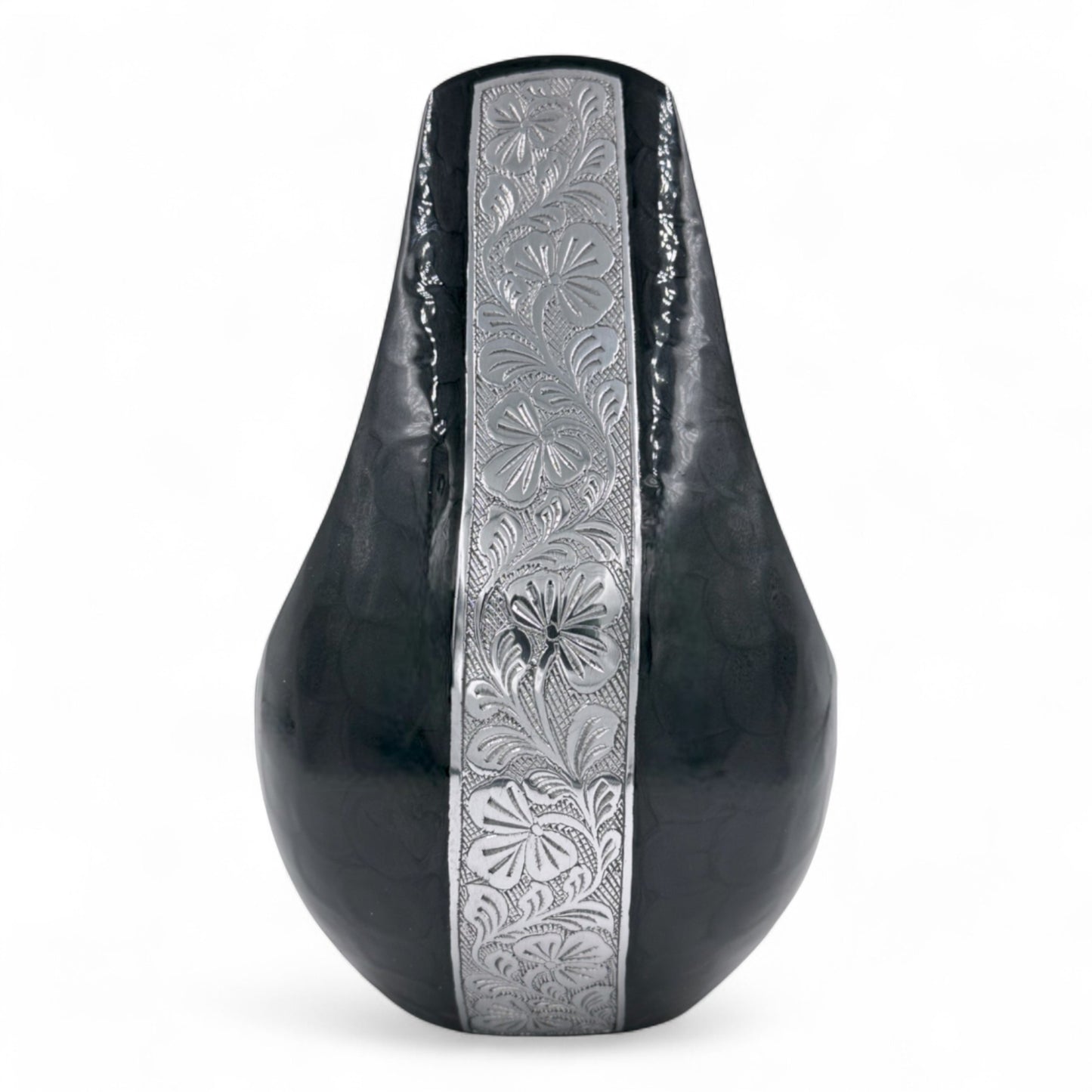 Personalized Black Teardrop Cremation Urn for Human Ashes – Adult Memorial Urn with Velvet Bag, 200 Cubic Inches