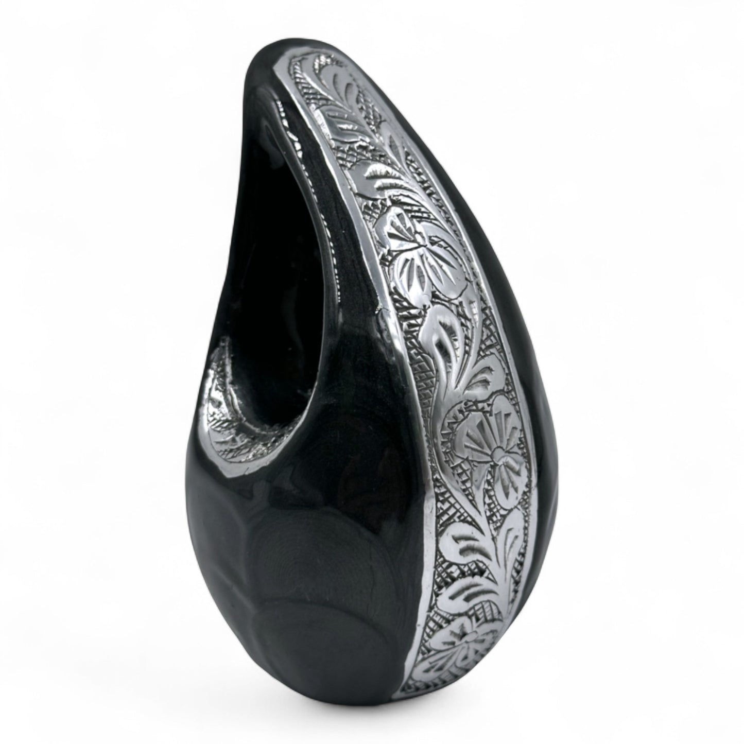 Black Teardrop Keepsake Urn – Mini Keepsake Urn for Ashes – Small Sharing Urn for Family
