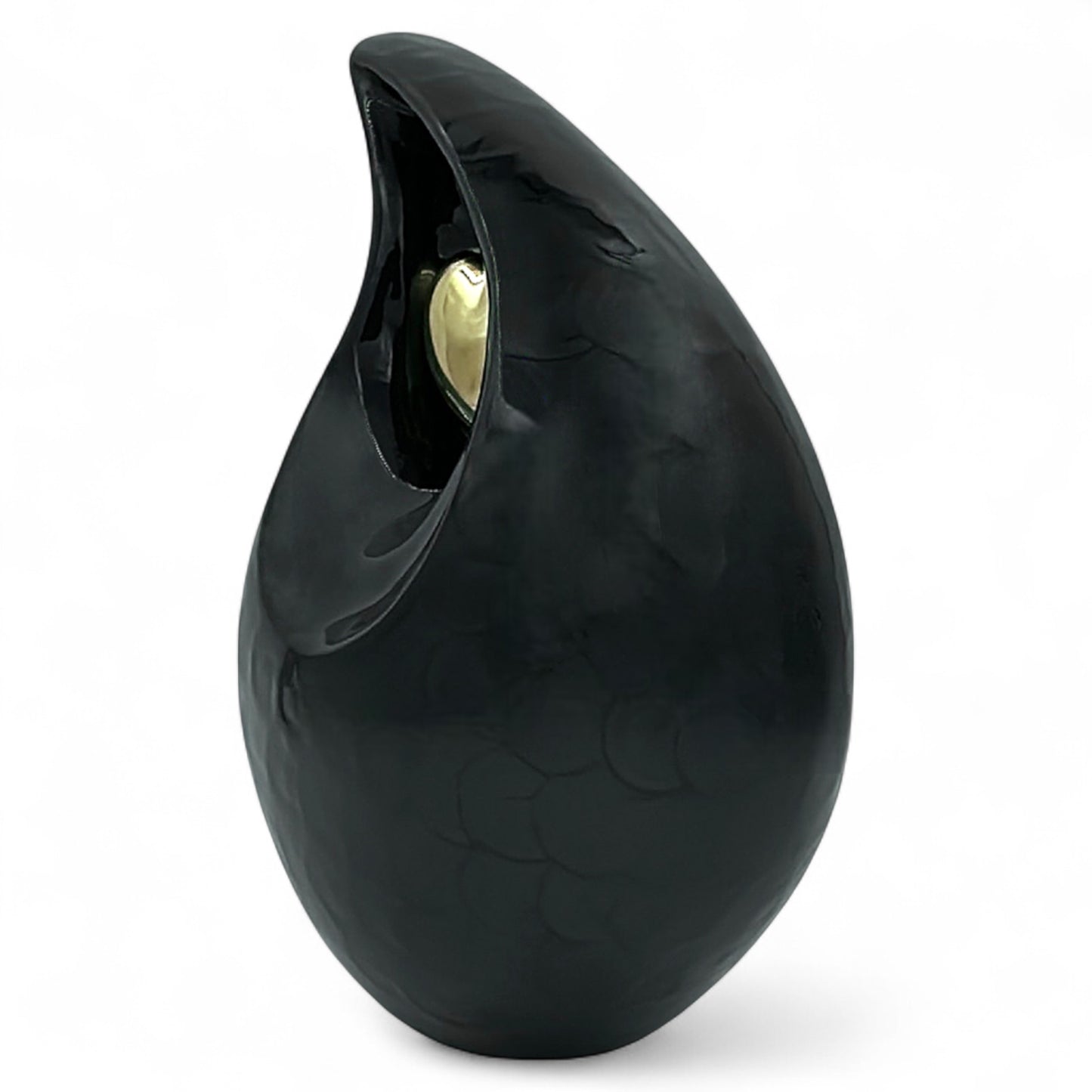 Black Cremation Urn for Adult Human Ashes – Personalized Memorial Urn with Velvet Bag – Elegant Funeral Urn for Men
