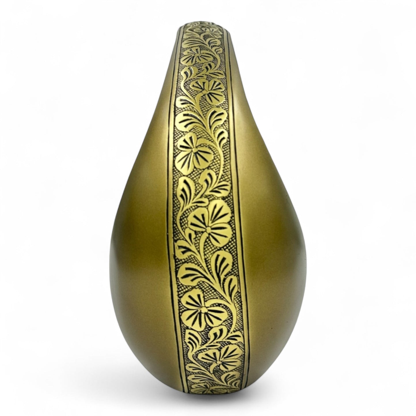 Personalized Gold Teardrop Cremation Urn with Heart – Large